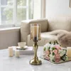 Candle Holders Metal Glass Holder Candlestick Dekoracja Cylinder Stand Stand Home Wedding Party Akcesoria