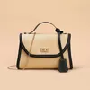 Shoulder Bags Fresh And Sweet Women's Bag 2024 Summer Style Straw Woven Single Straddle Hand-held Small Square