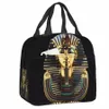 2023 NYA Ancient Egypt Tutankhamun Farao Isolated Lunch Bag Creaberable Egyptian King Tut Cooler Thermal Lunch Tote Work School H6ku#