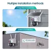 System Shiwojia Solar Camera 4G/WiFi 5MP Security Outdoor 6W Solar IP Camera Buildin Batteri AI RedBlue Light Alarm