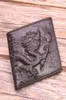 Portefeuilles en cuir authentique de haute qualité 3d pour hommes Dragon en relief conception de dragon court portefeuille mâle de bourse mâle porte-carte poche 6505577
