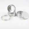 Bouteilles de rangement 30g VIDE en aluminium blanc en argent vide Vis à vis Rond Cougette des pots d'outil de maquillage