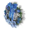 Decoratieve bloemen kerstkrans met bowknot ballen dennenbekleding poinsettia vrolijk bord hangende decoratie ornamenten ingang slinger