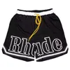 Новые дизайнерские мужские шорты Rhude Shorts Summer Fashion пляжные брюки мужчины высококачественные брюки с уличной одеждой Мужские Шорт США S-XL N-46