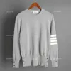 2020 Autumn/Winter New Tb Knitwear Pullover Sweater Mens And Womens Lovers Round Neck Stripe Slim Fit Underlay Fashion