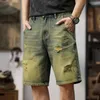Jeans masculin 2024 Shorts en denim d'été hommes pantalons de longueur de genou ample en vrac