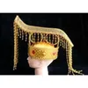 Hat d'empereur chinois d'or pour adultes Tang Han Dynastie vintage l'empereur de jade de Chine Hats King Cosplay