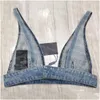 Maglietta maglietta in denim da donna Donne Donne Deep V Neck Y Magliette Fashi