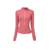 Chaqueta para mujeres chaqueta diseñadora definir fitness yoga atuendo de slim stand up cremallera manga larga camisa de yogas apretada pulgar un otcab