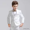 Garnitury formalny garnitur chłopców na wesele dla dzieci impreza biała fotografia blezer chrztu Costium panowie ceremonia nastolatków Tuxedos Zestaw Tuxedos
