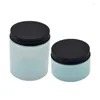 Storage Bottles 22Pcs Cosmetic Containers Cream Pots Black Aluminum Lid Empty Ligth Blue Plastic Jars Wide Mouth Bottle 100G 120G 150G 200G