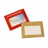 100% oryginalna skórzana karta z identyfikatorem Candy Color Bank Karta kredytowa Multi szczelka Slim Card z jednym bocznym oknem D1au#