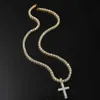 NOUVEAU produit à la mode Zircon Cross Pendant Collier avec design Unique High Sense 4 mm Single Row Diamond Tennis Chain