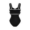 2024 Black White Retro Swimsuit Women Bow Tie Swimwear with Skirt Sexy Bathing Suit Monokini Beach Bodysuit Wear 240409