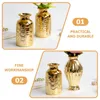 Vases 2pcs Small Golden Vase Tables Tablescape décor maître pièce en vrac Mini Orchidés Roses Modern Flower Water Bottle