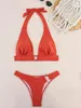 Swimwear pour femmes Micro Bikini 2024 Femme MAINTENANT FEMMES BLANCES STRANG BIKINIS BIKINIS SET FEMME BATUILLE FEMME BOUCLE BIQUI