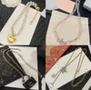 Designer Pearl Necklace Fashion Jewelry Wedding Diamond Gold Ploteted Sier Lettere di rame collane a ciondolo per lettere di marca Don Regalo di Natale