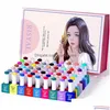 Kits de arte na unha 60 colorido em gel de gel semi -permanente de imernom LED UV Varnish com 3pcs Base para salão de salão doméstico DRIA DROP ENCOMENDO SER DHWX2