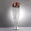 Vaser 4st/8st bröllopsdekoration runda kristall akrylblomma stativ ljuskronor vas mittstycken för t road party bröllop bord