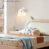 Lambalar Gölgeler Yaratıcı Tavşan Işık Beyaz Bulut Duvar Işığı AC 220V Çocuk Yatak Odası Gece Işığı Q240416