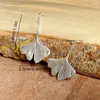 Kolczyki Dangle Eleganckie ginkgo liść wentylatora w kształcie earhook asymetryczne modne retro akcesoria na festiwal dla kobiet