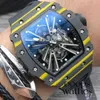 Designer Active Tourbillonmechanical Watch maschile Mens completamente automatico Black Technology Trend Casual Waterproof a forma di addetto a forma di uomo grande orologio da uomo da esterno