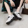 Chaussures décontractées taoffen dames plates en cuir authentique boucle en métal épais botter le fond sur les femmes baskets de mode pour femmes oxford