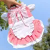 Dog Apparel Maid Parent-Child Pet Cat Spring e Summer Roupas Os suprimentos podem pendurar saia de trela para lutar para lutar de tamanho médio