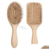 Hair Brushes New Wooden Bamboo Comb Healthy Paddle Brush Mas Hairbrush Scalp Care Combs Styler Styling Tools Drop Delivery Products Othg6