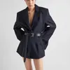 Women's Two Piece Pants Shirred Blazer Fashionable And Versatile Premium Wool Jacket Suit High Waisted Shorts Y2K Spring 2024