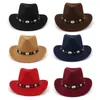 Boinas infantis Big Brim Brim Western Cowgirl Senti chapéu de cowboy para fantasias temáticas Adereços de Natal para a festa temática