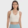 Rippen Ebb-to-Street-Tanktops Yoga Laufen Sportweste für Frauen mit gepolstertem BH LU-083 Fitness-Training Yoga-Anzug Fitnessstudio Kleidung