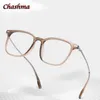 Solglasögon ramar Chashma Men Glasögon Recept Linser TR 90 Light Frame Flexibel Optical Eyewear Studenter Big Circle Spectakles Kvinna