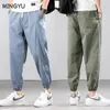 Pantaloni da uomo estate cotone allungamento della caviglia uomini casual uomini sottili cargo elastico elastico in vita sciolto harem hip hop jogger pantaloni maschio maschio maschio