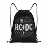 Vintage Rock AC DC DrawString Sac à dos Femmes Men Sport Sport Sackpack Portable Music High Metal Band Shop Sac Sac K4WT #