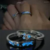 Cluster anneaux insisto-en-étoiles à la tendance couple créatif créatif personnalisé ajusté pour les femmes hommes de douche de douche météore romantique bijoux