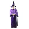 Mascheri per feste decorazioni di Halloween Animate Purple Witch Hanging House Decorations LED Eyes 230802 Dropse Deliping Home Garden Festive Su Dhjry