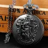 Pocket Watches Vintage Black Fashion Roman Number Quartz Steampunk Watch Women Man Collar colgante con Reloj de Regalos de Cadena Hombre