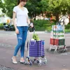 Depolama Çantaları Bakkal Sepeti Katlanır Taşınabilir Alışveriş Alüminyum Alaşım Hafif Adım Tırmanma Tramvaylı Çubuk 35L Büyük Kapasiteli