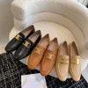 Top quality Triomphe golden Buckle Flat loafers slip on shoes Flat Dress shoes Genuine Leather women's Luxury designer loafers womens Vacation shoes Factory With box