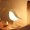 Lamps Shades LED simple magpie bedside light touch switch wooden bird night light for bedroom table reading light for childrens gifts Q240416