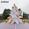 10mH (33ft) with blower LED Lighted Lage White Inflatable Christmas Tree With Golden Balls Holiday Ornaments Balloon For Outside Night Show