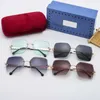 Çerçevesiz Gözlük Altın Metal Çerçeve Güneş Gözlüğü Kadınlar İçin Erkekler Polygon Anti-Blu-ışını renk değişikliği net optik lensler kutu ile lüks tasarımcı gölgeleme gözlükleri