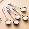 Spoons Stainless Steel Round Edge Spoon Long Handle Rice Dumpling Porridge Soup Scoops Mirror Polished Buffet Ice Cream Serving