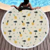 Handduk sommarfrukt ananas microfiber rund strand färgglad tjock kast bad solbad yogamat simning sjal 150 150 cm