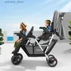 Kinderwagen# Luxus Doppel Kinderwagen Falten tragbarer Zwilling Baby Kinderwagen Liegen und Sitzschock Absorption Neugeborene Doppelsitz Kinderwagen L416