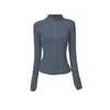 Kvinnor Jackets Designer Jacket Definiera fitness Yoga Outfit Slim Sports Stand Up Collar dragkedja Lång ärm Tight Yogas Shirt Gym tumme A OTEKM