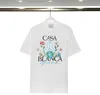 Casa Blanca футболка Дизайнерская футболка Casablanca хип -хоп негабаритный короткие рукава мужские мужские комнаты повседневная дышащая роскошная одежда улицы от белой рубашки мужская xy18