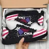 Casual Shoes INSTANTARTS American Flag Design CAM Printed Needs Custom Black Platform Sneakers