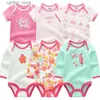 Rompers 6Pcs/Lot Newborn Jumpsuit Baby Girl Boy Rompers Infant Clothes Set Short+Long Sleeves Bodysuit 2021 Spring Summer bebe Clothing L410